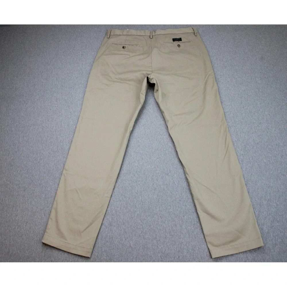 Banana Republic Pants Mens 36 x 32 Beige Cotton Blend Flat Front Straight Chino